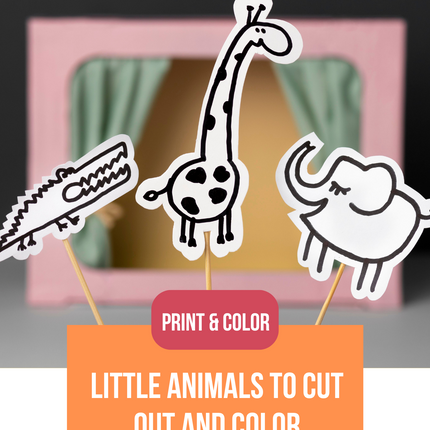 Little animals to cut out and color 